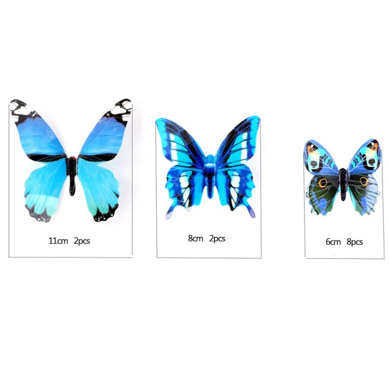 12Pcs Fashion 3D Luminous Butterfly Creative Wall Sticker For DIY Wall Stickers Modern Wall Art Home Decorations DIY Gift